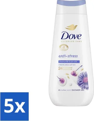 Immagine prodotto di Crema doccia Dove - Anti-stress - Camomilla e Bevanda all'avena - 225 ml - Confezione risparmio - 5 pezzi