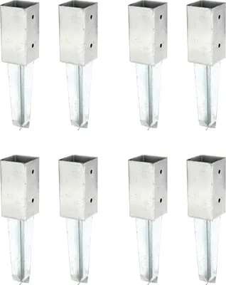Produktbild von Alberts 8 x Bodenhülse für Vierkantholzpfosten, 71x71 mm, feuerverzinkt, zum Einbetonieren, Länge 350 mm