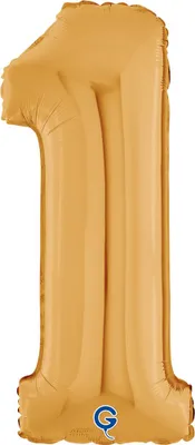 Produktbild von Riesenzahl Folienballon 26"/66cm | Gold Zahl: 1