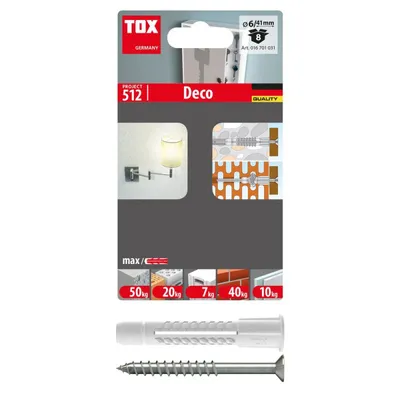 Produktbild von TOX Allzweckdübel Deco 6/41 + Schraube Blister - 8 Stück - 16701031