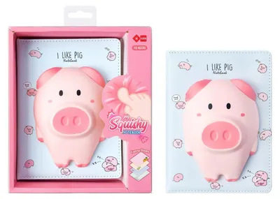 Obrázok produktu pre Squishy zápisník Prasiatko s mäkkou obálkou, 128 strán