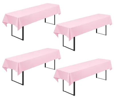 Productafbeelding van Biertischhoezen, 4 stuks, roze, 250x100 cm, polyester, wasbaar, ondoorzichtig
