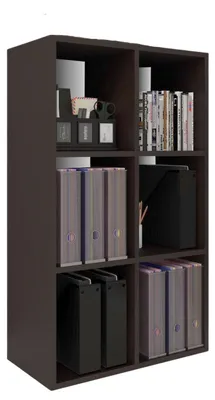 Produktbild von Coemo Aktenregal Delta-6 aus Holz 6 Fächer Schwarz