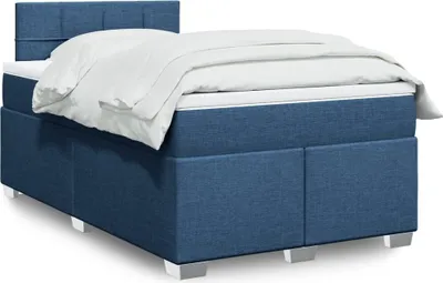 Produktbild von Langlebige Boxspringbett mit Matratze Blau 120x200 cm Stoff Gästebett mit Lattenrost Möbel4730557