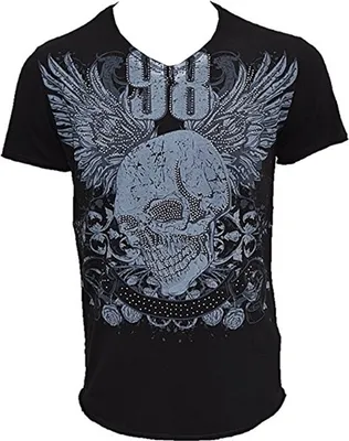 Produktbild von Brandneu Designer T-Shirt CARISMA Schwarz Nieten CRM4443 L