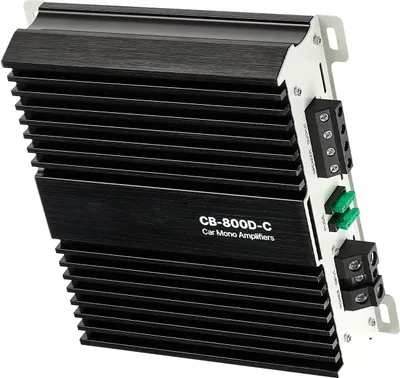 Zdjęcie produktu dla Wzmacniacz samochodowy SucceBuy monoblock 800 W RMS MAX 1/2/4 Ohm, wzmacniacz audio klasy D z pilotem zdalnego sterowania poziomem subwoofera, filtrem dolnoprzepustowym, regulacją basów, regulacją fazy i regulacją głośności