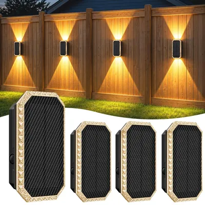 Produktbild von TECKNET Solar Wandleuchten für außen, Up & Down Licht, 4 Stück
