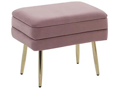 Produktbild von BELIANI Bank Rosa/Gold mit Stauraum aus Samtstoff mit Metallbeinen in Glamour-Optik Wohnzimmer Schlafzimmer Flur Rechteckig Modern
