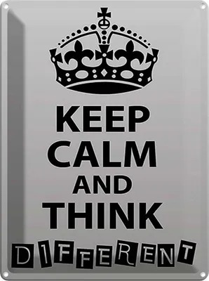 Produktbild von vianmo Blechschild 40x30 cm Keep Calm think different Yoga