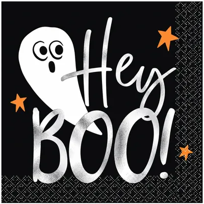 Produktbild von Halloween "Hey Boo!" Gespenst | Servietten 15,2 cm/16 Stk.