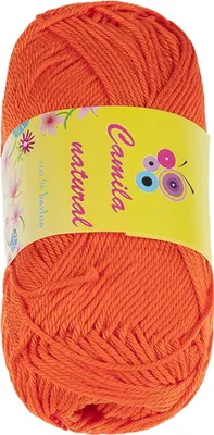 Zdjęcie produktu dla Przędza CAMILA naturalna - 50 g / 125 m - pomarańczowa