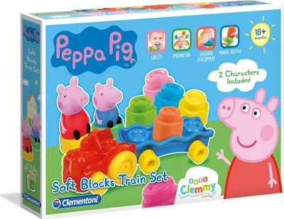 Zdjęcie produktu dla Klocki miękkie clemy Pociąg Peppa Pig 14 elementów 17249