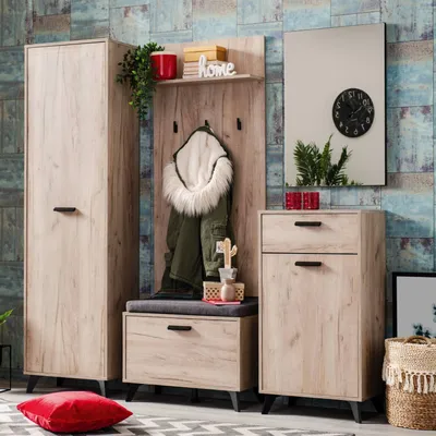 Produktbild von Homestyle4u 2207, Garderobe Flurgarderobe Flurmöbel Set Garderobenschrank