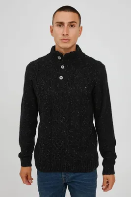 Produktbild von INDICODE IDBenat Herren Strickpullover Troyer Grobstrick Pullover mit Stehkragen