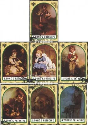 Produktbild von Briefmarken Sao Tome e Principe 1981 Mi 722A-728A (kompl.Ausg.) gestempelt Hundegemälde
