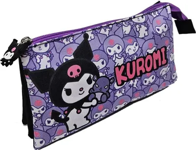 Produktbild von Kuromi Dreifach-Federmäppchen für Schule, Büro oder Reisen