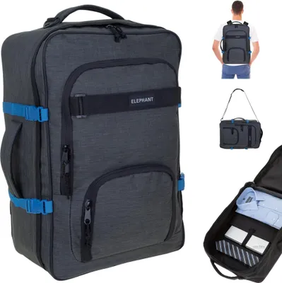 Produktbild von Rucksack Handgepäck Reise Elephant Travel Fly Laptop Tasche Schultergurt 42 Liter IATA Reiserucksack Flugzeug Gepäck Reisetasche 13029 Anthrazit Oliv