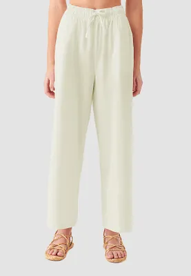 Productafbeelding van Lichte linnen broek, wijde culotte model | Maat S