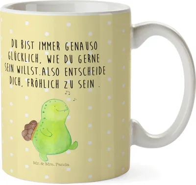 Produktbild von Mr. & Mrs. Panda Trinklernbecher Schildkröte Pfeifen - Gelb Pastell - Geschenk, Campingbecher, Kinderbecher, Depression, Schildkröten, Glück, Kindertasse, Lebensfreude