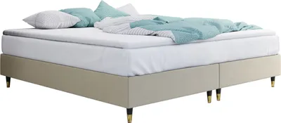 Produktbild von MIRJAN24 Boxspringbett Lux Gold für Wandpaneel, Doppelbett mit Matratze, Schlafzimmer (Farbe: Manila 02, Größe: 180x200 cm)