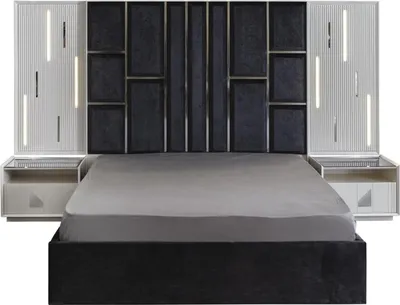 Produktbild von Schlafzimmer Möbel Nachttisch Polster Bett Schminktisch Komplett Set 5tlg
