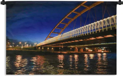 Produktbild von MuchoWow® Wandteppich Wandbehang Wasser - Utrecht - Brücke 60x40 cm Tapisserie Dekoration Wandtuch - Wanddekorationen