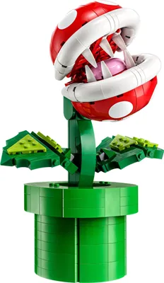 Produktbild von LEGO 71426 Super Mario Piranha-Pflanze Set, bewegliche Figur mit Pfeife und 2 Münzelementen, Modellbausatz für Erwachsene zum Bauen, Schlafzimmer-Deko, Geschenk für Männer, Frauen und Jugendliche