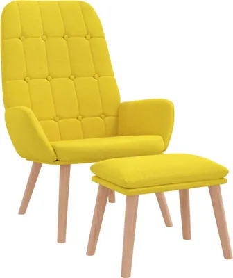 Immagine prodotto di vidaXL Poltrona relax con sgabello Tessuto giallo chiaro
