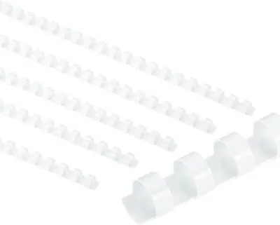 Obrázok produktu pre Plastové spinky 12 mm, 50 ks, kapacita 90 listov, biele