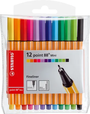 Immagine prodotto di Fineliner - STABILO point 88 Mini - confezione da 12 - con 12 colori diversi