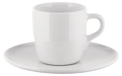 Mokkatasse-Set aus Porzellan, weiß, 2-teilig, 12,5 cm