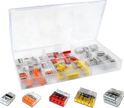 Produktbild von WAGO Sortimentsbox mit 55 Stück Verbindungsklemmen | Serie 2273 Steckklemme | Box Set Verbindungsklemme