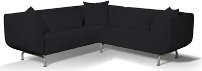 Produktbild von Dekoria Bezug für Strömstad 3+2-Sitzer Sofa, schwarz, Bezug für Stromstad 3+2-sitzer
