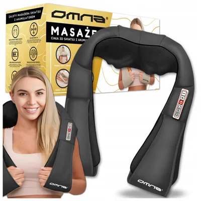 Obrázok produktu pre OMNA | Shiatsu Pro 3D masážny prístroj na krk a chrbát - čierny - Liftingová masáž - Čistá relaxácia