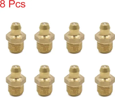 Image de 8pcs Graisseur Droit 1/8" Laiton Filetage Raccord Graissage Embout pour Voiture Moto
