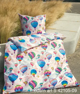 Produktbild von Janine Design Mako-Satin Bettwäsche-Garnitur modern art S 42105 Farbe multicolor Größe 135x200 + 80x80cm