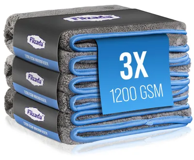 Productafbeelding van Solidchoice - Set van 3 Microvezeldoeken voor Auto, 1200 GSM