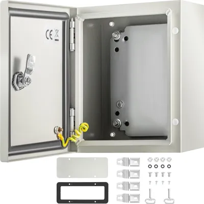 Productafbeelding van NEMA stalen behuizing, 10 x 8 x 6 inch, NEMA 4X stalen elektrische doos, IP66: waterdicht en stofbestendig, elektrische aansluitdoos voor binnen- en buitengebruik, met montageplaat