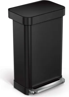 Produktbild von simplehuman CW2092, 45 l, Rechteckig, Edelstahl, Schwarz, Terrasse, Edelstahl
