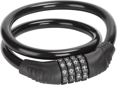 Imagen del producto de Candado para bicicleta de 4 dígitos, con cadena de 12 mm de diámetro, con código numérico, para mayor seguridad