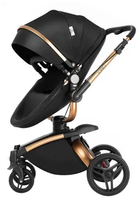 Immagine prodotto di Passeggino 3-in-1 - Passeggino pieghevole per bambini con culla da viaggio e seggiolino auto - Nero