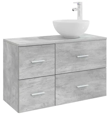 Immagine prodotto di Set di mobili da bagno, 2 pezzi, colore grigio cemento