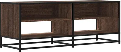 Image de Meuble TV chêne marron 120,5x40x46cm bois d'ingénierie et métal