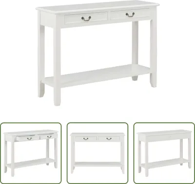 Produktbild von The Living Store Konsolentisch Weiß 110 x 35 x 80 cm Holz