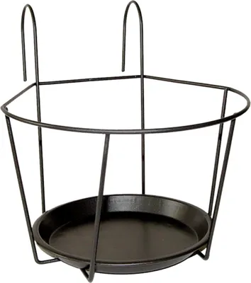 Produktbild von Esschert Design Balkon Blumentopfhalter geometrisch 18x23,6x16,8 cm Metall schwarz