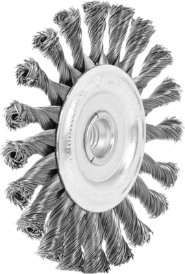 Zdjęcie produktu dla Szczotka okrągła Lessmann drut stalowy 0,50 mm, szczotka-⌀xdrill-⌀ / gwint: 125XM14 mm
