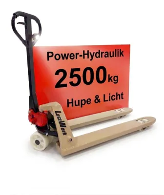 Produktbild von LastWerk One Hubwagen 2500 kg und 1150 mm Gabellänge Handhubwagen Palettenwagen Gabelhubwagen aus Stahl mit Licht & Hupe LastWerk One Hubwagen 2500 kg und 1150 mm Gabellänge Handhubwagen Palettenwagen Gabelhubwagen aus Stahl mit Licht & Hupe (Nylon-Rollen, 1150mm)