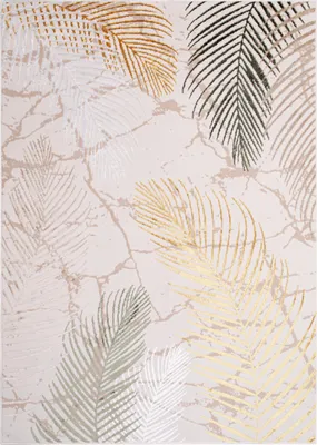 Produktbild von Tapiso Teppich Crystal Modern Grün Gold Creme Wohnzimmer 200 x 300 cm