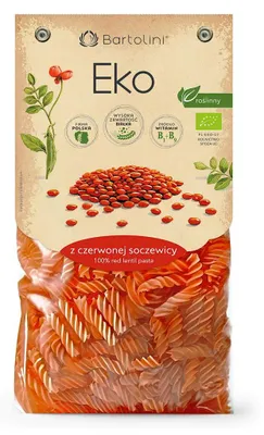 MAKARON PROTEINOWY (Z SOCZEWICY CZERWONEJ) ŚWIDERKI BIO 250 g - BARTOLINI