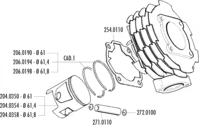 Immagine prodotto di Pistone Polini K2D 16x50mm